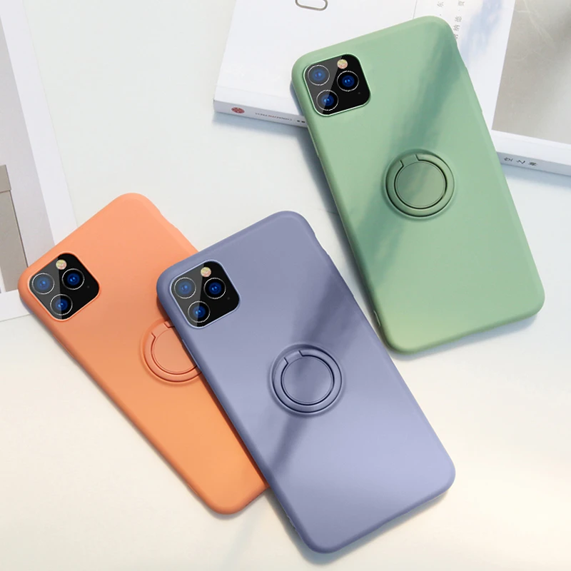Роскошный мягкий жидкий силиконовый чехол для iPhone 11 Pro Max XS X 7 8 6 S XR подставка