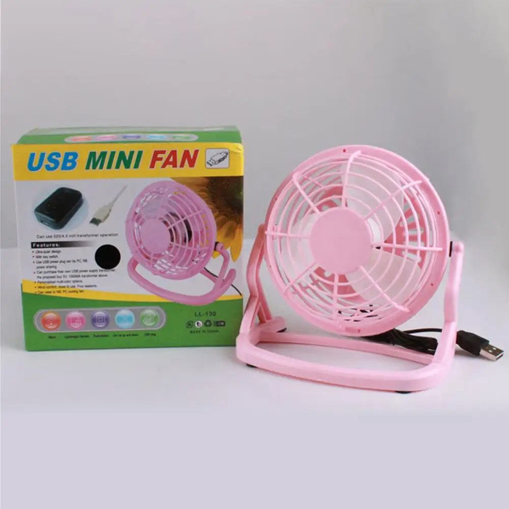 Крайне низкий уровень шума Mini 4 дюймовый USB вентиляторы Пластик Портативный маленький настольный вентилятор сильный ветер для портативных ПК Тетрадь популярная летом