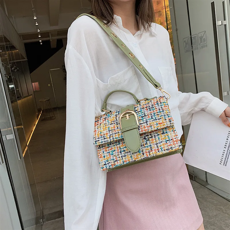 

Female 2019 new Korean version of the belt Messenger bag Wild Ocean single shoulder small square bag