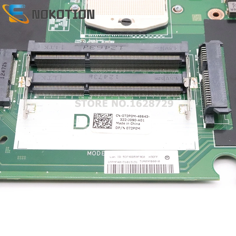 NOKOTION DA0R09MB6H1 REV H CN-072P0M 072P0M для Dell inspiron 17R 7720 Материнская плата для ноутбука HD4000 GT650M GPU DDR3