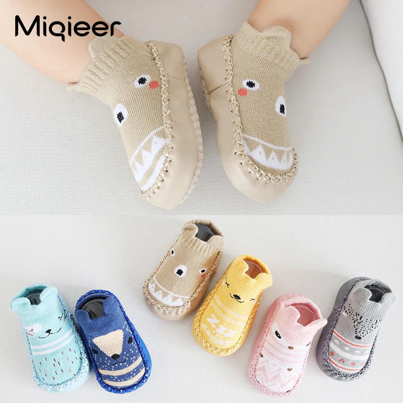 

Cartoon Baby Floor Socks Non-slip Cotton Infant Toddler Shoes Newborn Boys Girls Soft Cute Sock Boots Indoor Home Crawling Shoes