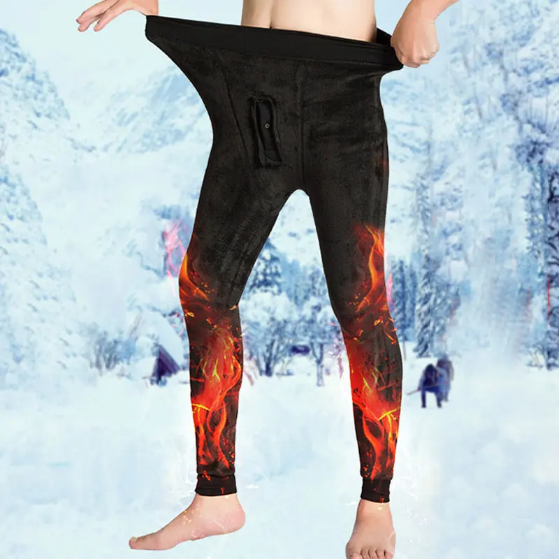 

Winter Men Long Underwear Plus Velvet Thicken Leggings Buckle Crotch sitka Solid men leggins Thermal Pants Men Warm Male Legging