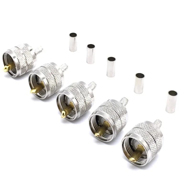 

Coaxial RF Connector UHF-J-3 PL259 Male Connector Crimp Pick up RG58 LMR195 RG142 Line