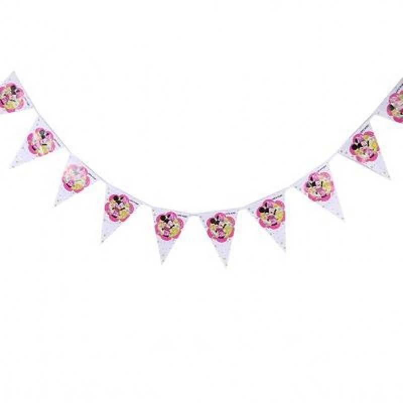 

Minnie Mouse Party 1-PCS Party Flags Pennant Baby Shower Birthday Party Decorations Kids Holiday Mouse Birthday Party Supplies