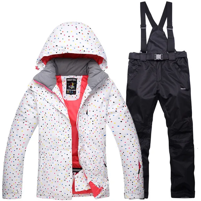 Thicken Warm Women's Ski Suit Waterproof Windproof Skiing and Snowboarding Jacket Pants Set Female Snow Costumes Outdoor Wear