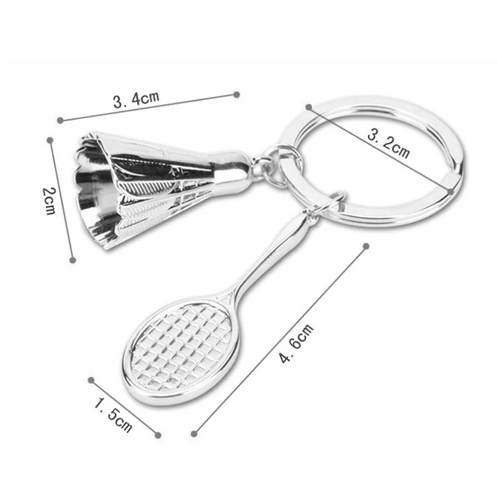 Badminton Tennis Racket Shape Widgets Creative Keychain Sports Mini Keys Chain Backpack Ornaments Gifts for Sports Lovers