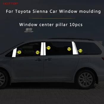 

Stainless Steel Glass Window Garnish Pillar Middle Column Trim Hood 6pcs For Toyota Sienna 2015 2016 2018 2019 2020 Accessories