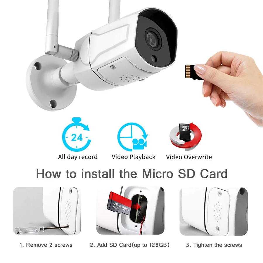 3MP IP камера WiFi H.265 наружная водонепроницаемая металлическая CCTV Onvif ipCam