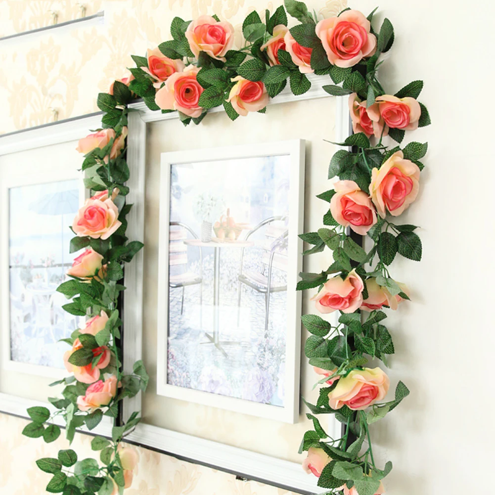 16 Роза моделирование DIY свадебное украшение искусственная Цветочная лоза лист аксессуары для сада отель дома Вечерние Элегантные украшения