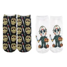 K480, 1 пара, черные повседневные носки на Хэллоуин в пятницу, индивидуальные невидимые короткие носки, низкие носки без показа, хлопковые носки счастливого катера