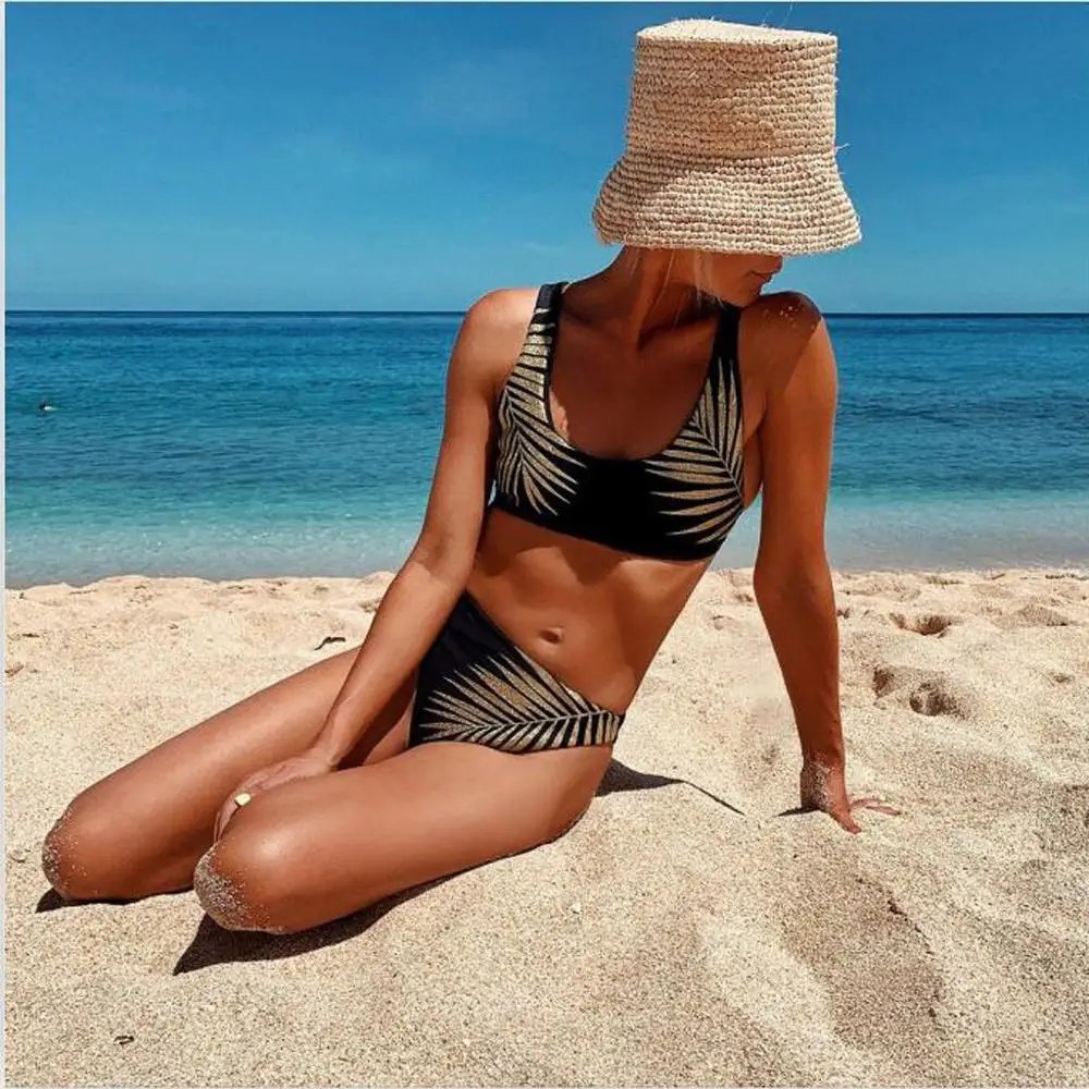 Gold leaf bikini push up sexy bikini set Summer swimwear women swimsuit tankini Padded Bra Beach Bikini swimming suit for women@ Gold leaf bikini push up sexy bikini set Summer swimwear women swimsuit tankini Padded Bra Beach Bikini swimming suit for women@