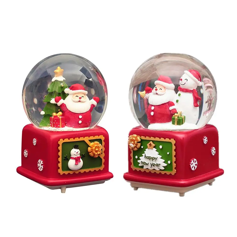 Snow Globes Musical With Dancing Snowflakes Handmade Water Ball Music Box Crafts For Thanksgiving Birthday Christmas New Year