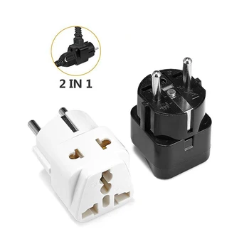

1 pcs 2 in 1 KR EU Plug Adapter US UK to EU KR Euro German Travel Power Universal Travel Adapter Electrical Socket Plug Outlet