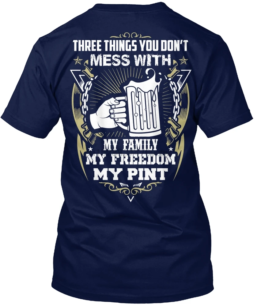 Мужская футболка с надписью My Family Freedom Pint мужская и женская | одежда