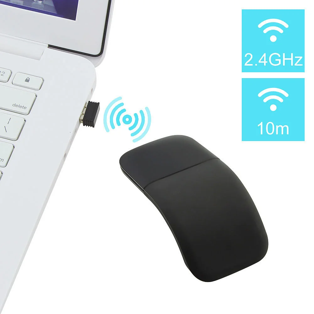 CHUYI Wireless Touch Folding Laser Mouse Portable Silent Optical 2.4G Ultra-thin Mause 1600 DPI Computer Office Mice For Laptop