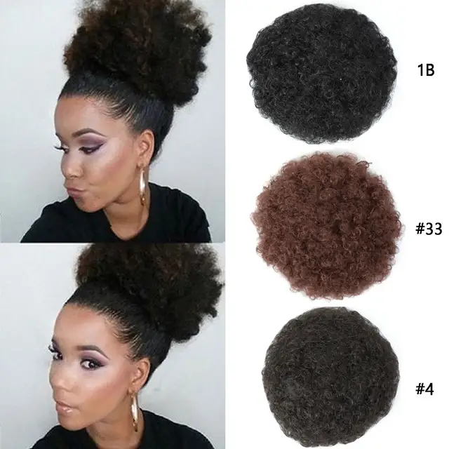 Aigemei Puff Afro Chignons Synthetic Hair Extension Black 33