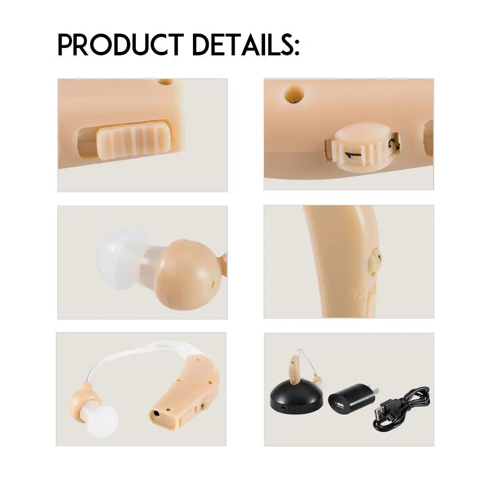Перезаряжаемые Acousticon ушной слуховой аппарат, усилитель звука, аудиофон