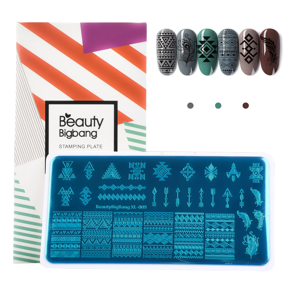 Пластины для штамповки ногтей BeautyBigBang 6*12 см прямоугольный шаблон египетские
