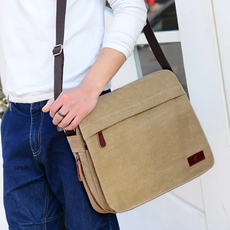 

Canvas bag 2019 new JIULIN high-quality one-shoulder men's business casual Korean version of the outdoor sports Messenger bag