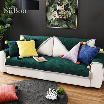 

Modern green grey wave quilted plush sofa cover cama slipcovers for living room furniture covers sectional couch covers SP4916