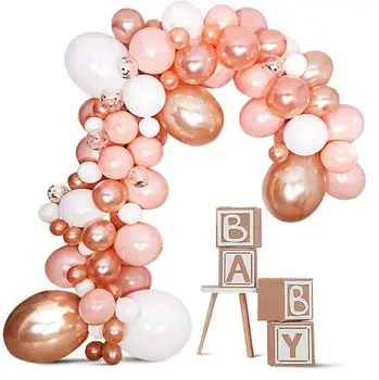 

123pcs /set Pastel Rose Gold Pink Balloon Garland Arch Kit Anniversary Birthday Party Decorations Balloon Adult Baby Shower Girl
