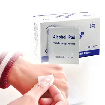 

100pcs/Box Disposable Sterilization Isopropyl Alcohol Medical Alcohol Swabs Pads Wet Wipes Tissue Antiseptic Cleaning First Aid