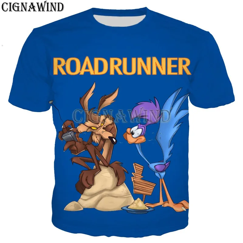 Дизайнерская мультяшная футболка Roadrunner &amp wile e coyot мужские/женские футболки с 3D