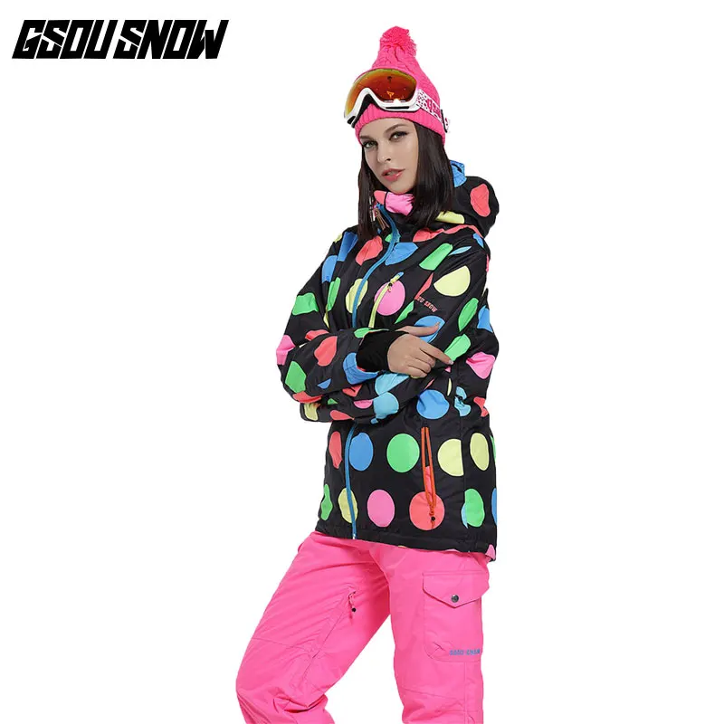 

GSOU SNOW Snowboard jacket Women skiing Jacket Waterproof Windproof Skiing Female Outdoor Snowboarding Clothing Cotton