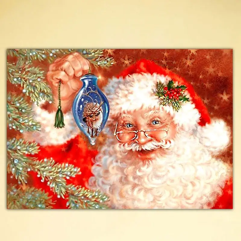 Christmas Santa DIY 5D Full Drill Diamond Painting Embroidery Cross Stitch Kit Rhinestone Crystal Home Decoration Crafts 634E