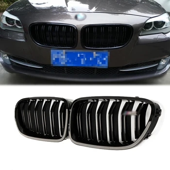 

For 10-16 BMW 5 Series F10 F11 F18 F02 M5 550i 535i Kidney Grill Gloss Matte Black Dual Slats