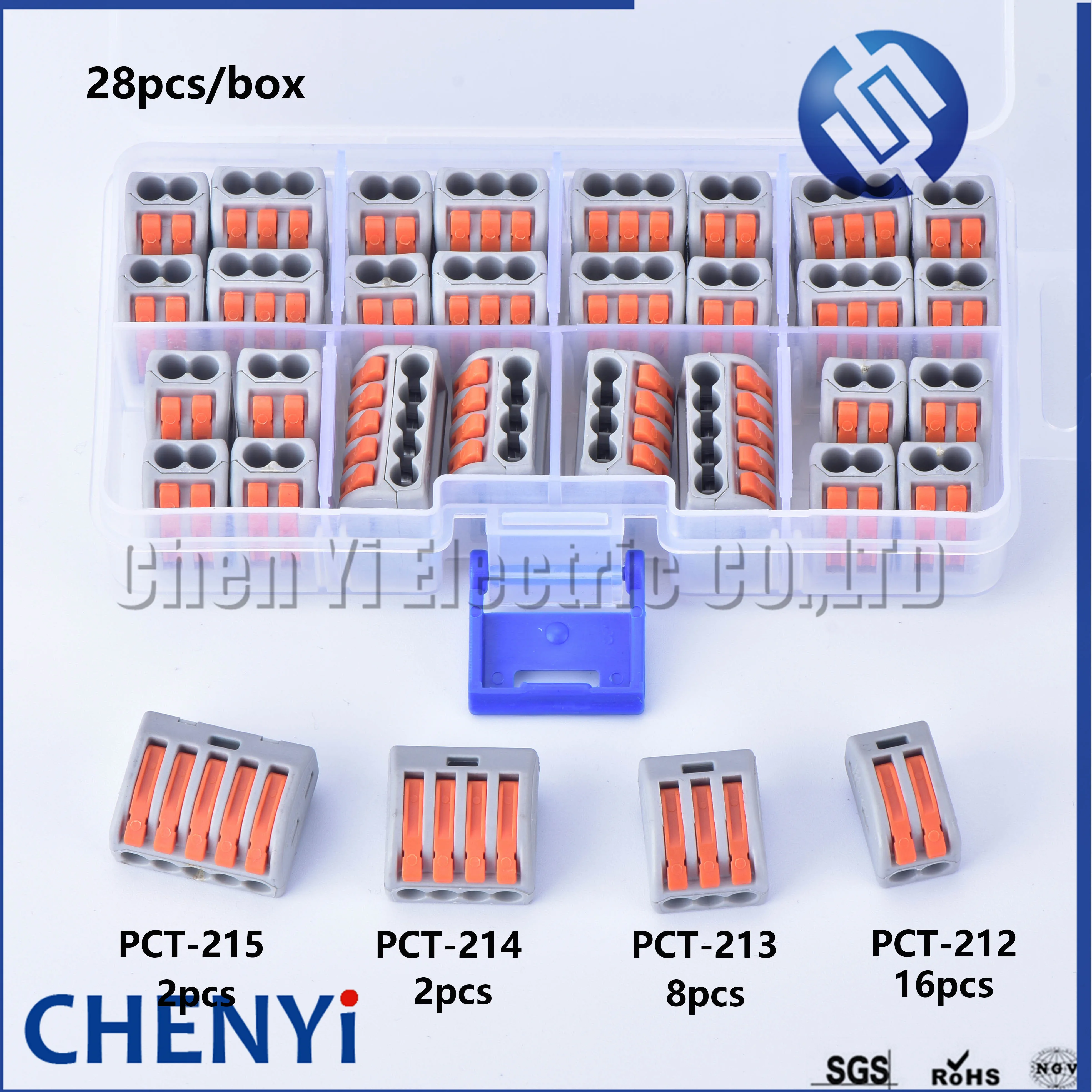 

28 pcs mini fast wire Universal Compact Wiring Connector push-in Terminal Block Combination packages PCT-212 213 214 215