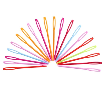

100Pcs /20pcs 7cm Plastic Knitting Needles Crochet Hooks Tapestry Wool Yarn Needles Children DIY Sweater Weaving Tools