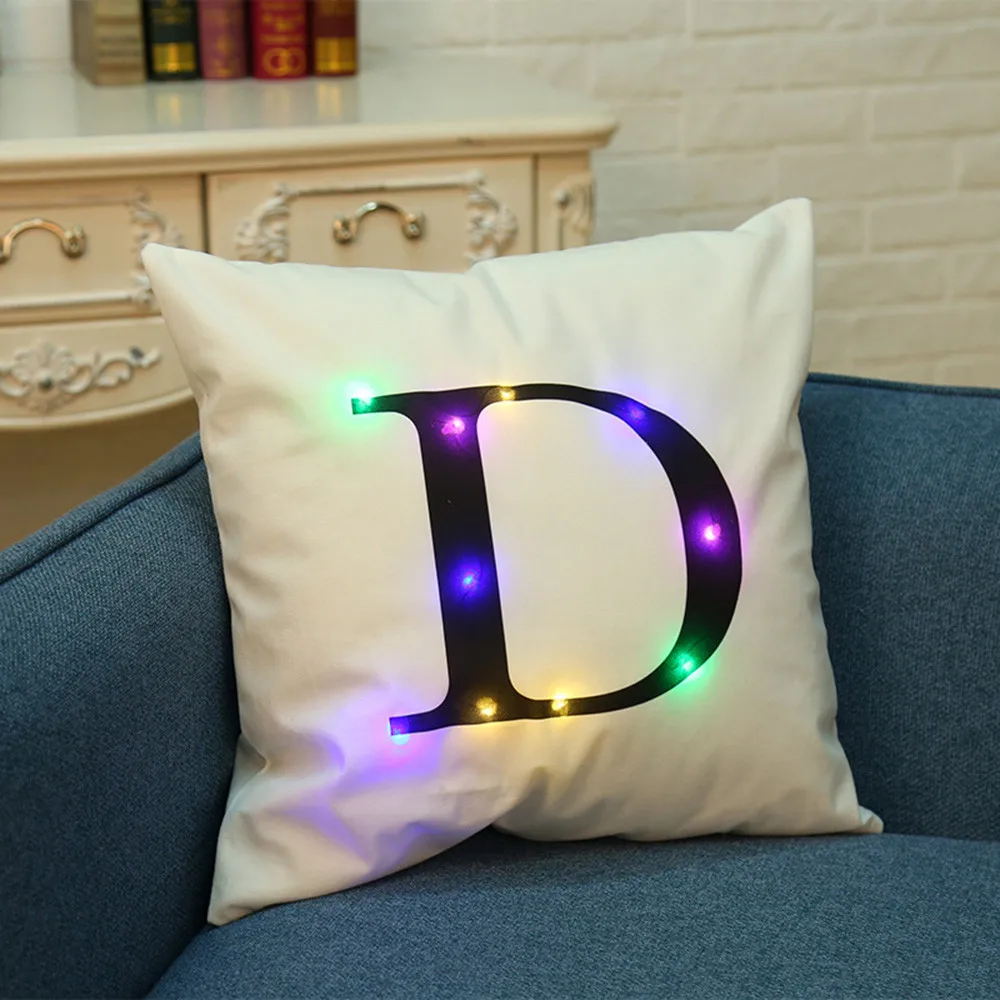 The New Color Lights Christmas Pillow LED Lights Pillow Creative Printing Linen