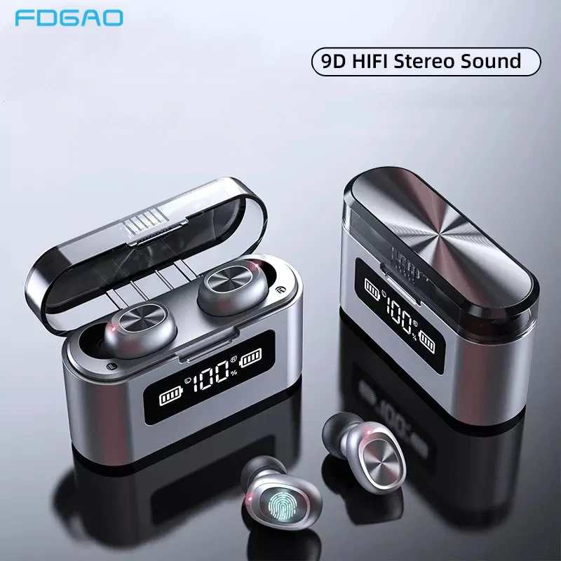 TWS Bluetooth 5 1 Earphones With Charging Box Wireless Headphone 9D Stereo Sports Waterproof Earbuds Headsets With Microphone