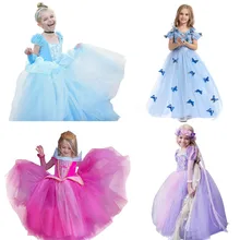 Костюм принцессы Рапунцель на Хеллоуин для маленьких девочек; детские рождественские платья Золушки для девочек; Праздничная детская одежда; размеры 8-10 T