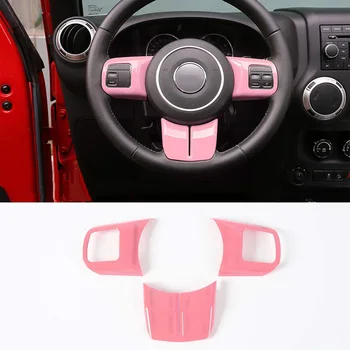 

Car Steering Wheel Decoration Trim Kits for Jeep Wrangler 2011-2017 JK Unlimited Patriot Compass & Grand Cherokee 2011-2013