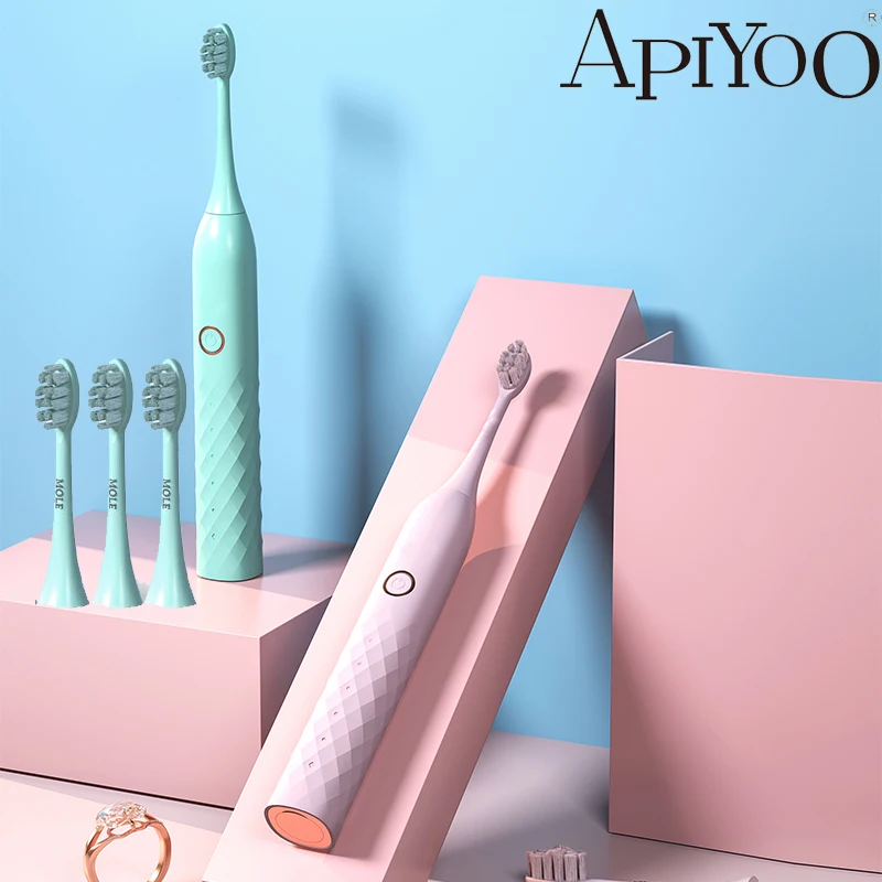 

Apiyoo L1 звуковая электрическая зубная щетка умная зубная щетка цветная USB перезаряжаемая IPX7 водонепроницаемая