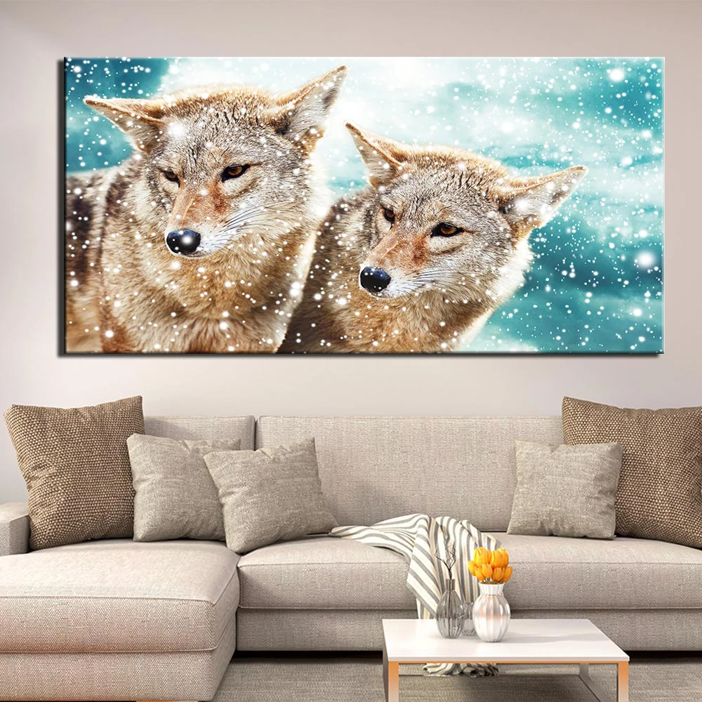 

Poster Print Canvas Painting Animal wolf Picture for Living Room Home Decorative Modern Wall Art Framework