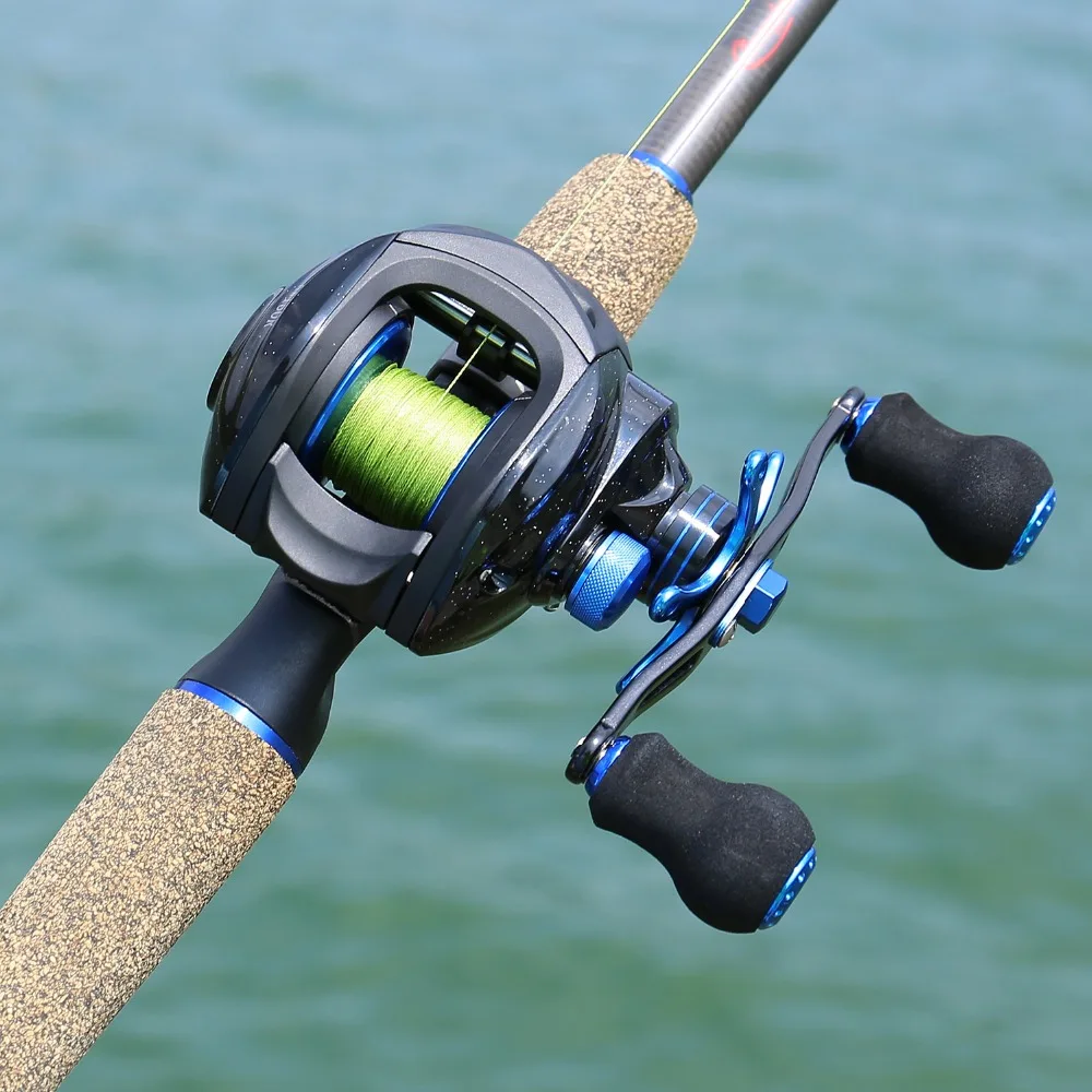 Sougayilang 4 Sections Fishing Rod Spinning 1.8m 2.1m 2.4m Carbon Spinning Rod and Casting Baitcasting Reel Combo Lure Rod Set