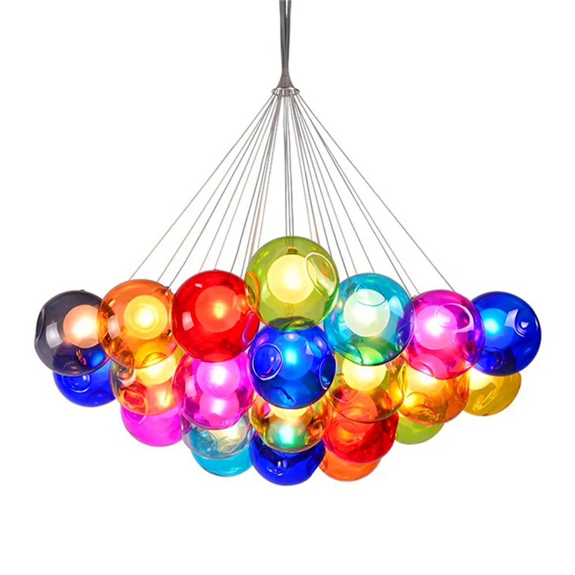 Современные светодиодные цветные Пузырьковые подвесные светильники в виде шаров, Подвесная лампа для спальни, люстра для детской комнаты, дизайнерская лампа для внутреннего освещения