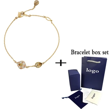 

Fall New Brown GRACEFUL BLOOM Beautiful Petal Golden Crystal Bracelet Delicate and Gentle Lady Wild Jewelry