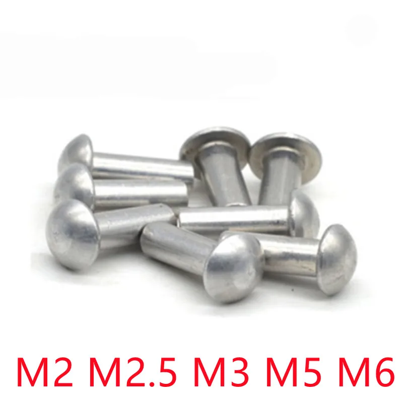 Round Aluminum Round Solid Rivet self-plugging Rivet A1 20-100pcs m2 M2.5 m3 m4 m5 m6 rivets and fasteners rivets and screws