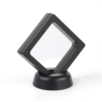 

Acrylic Frame Stands, with Transprent Membrane, For Earring, Pendant, Bracelet Jewelry Display, Rhombus, Black