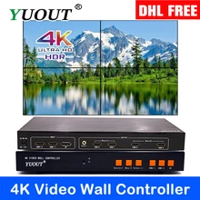 4K HDMI видео настенный контроллер 2x2 HDMI и 1 DP тв процессор 4 ТВ показывает экран Сращивание для светодиодный/ЖК-дисплей DHL