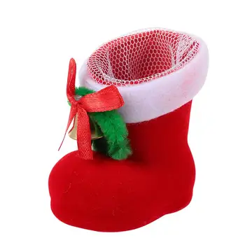 

12pcs Christmas Candy Stocking Boots Gift Holder Sweets Cookies Storage Bags Home Party New Year Hanging Decoration