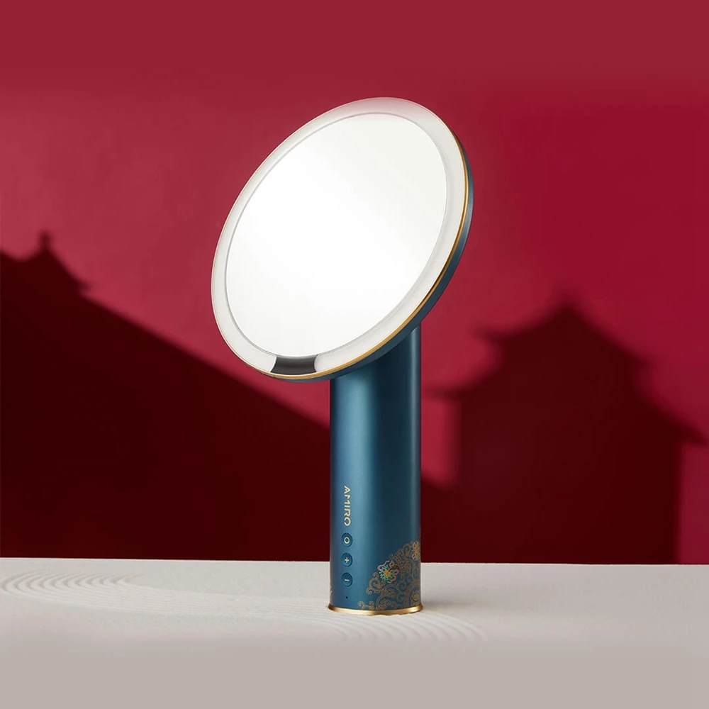 AMIRO Yuemu Magnifier 8 Inch Makeup Mirror Sunlight LED Light On/Off Smart Sensor Forbidden City Joint Gift Box Version Mirrors