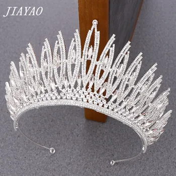 

Luxury Rhinestone Tiaras and Crown Bridal Hair Accessories Silver Color Rhinestone Wedding Bridal Crystal Tiara Crowns Headpiece