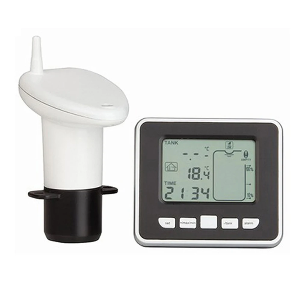 

Measuring Tools Ultrasonic Battery Powered Time Alarm Tank Level Indicator Accurate Outdoor Water Indoor Thermometer Electronic