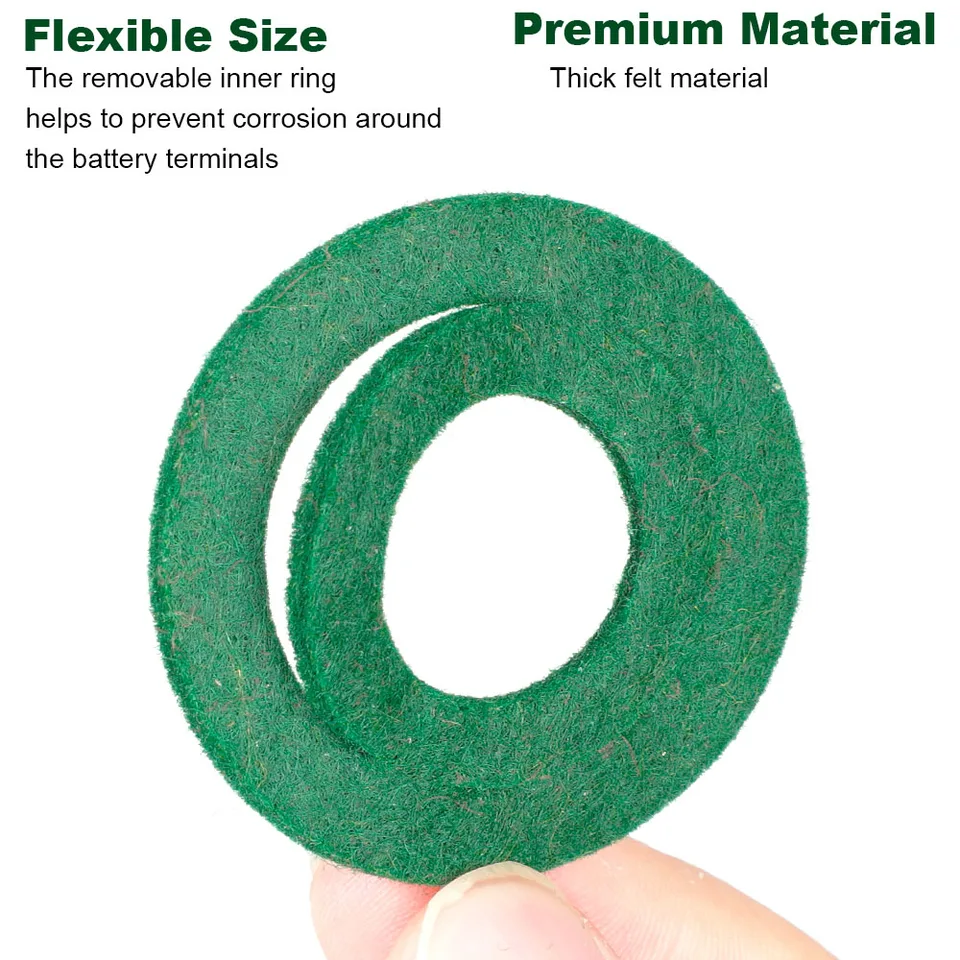 ANP PUAUTO 36-Pc Battery Terminal Anti-Corrosion Washers - Red & Green Fiber Gaskets For Car Battery
