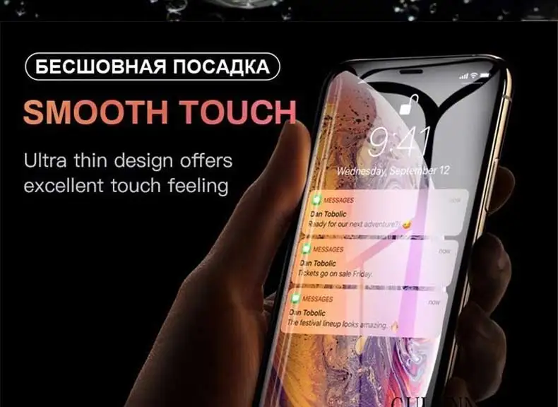 200D изогнутое защитное закаленное стекло для iPhone X XR XS 11 Pro Xs Max Защитная пленка для экрана на iPhone 6S 7 8 Plus X стеклянная пленка